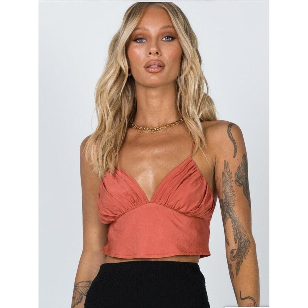 Princess Polly Jessa Rust Orange Strap Bralette Crop Top Sz 8